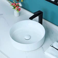 Davivy 16'' Round Vessel Sink with Pop Up Drain,Bathroom Sinks, Above
