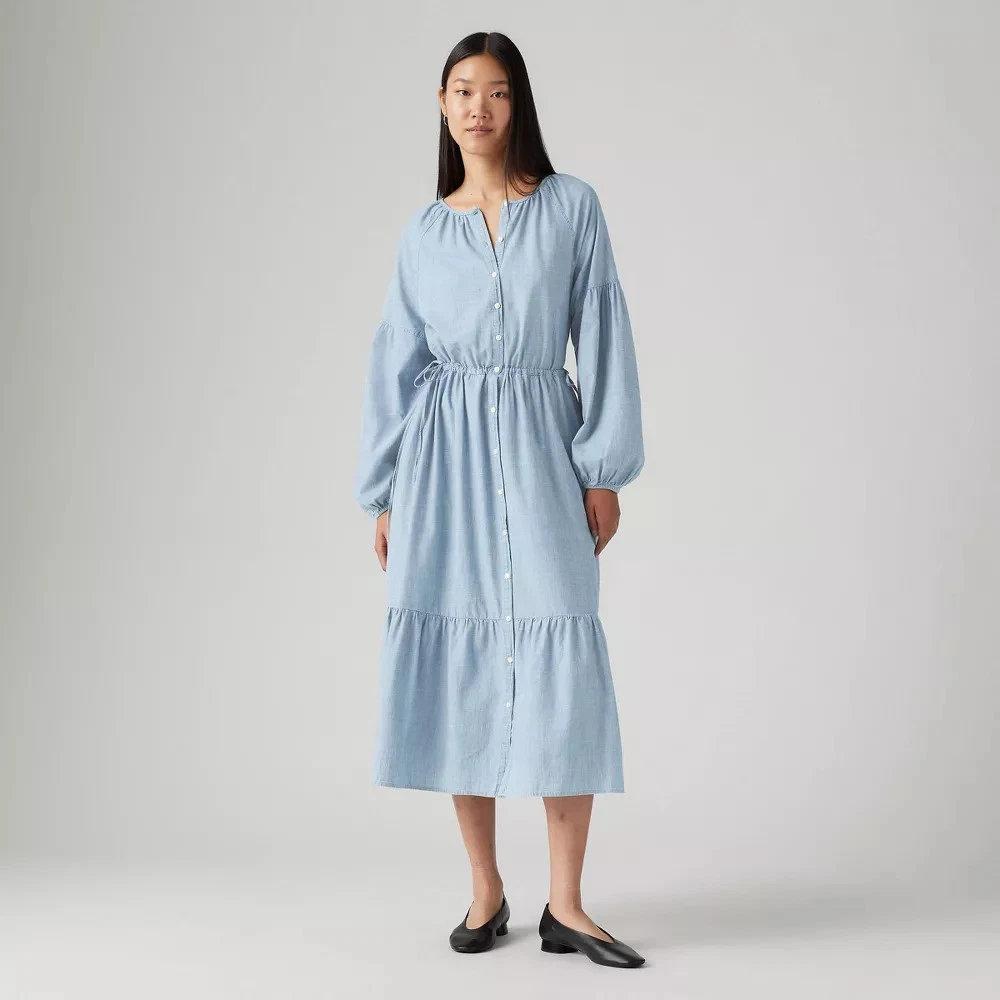 knee length dresses for ladies High Neck Knit Maxi Dress - Casual Long Sleeve Sweater Dress