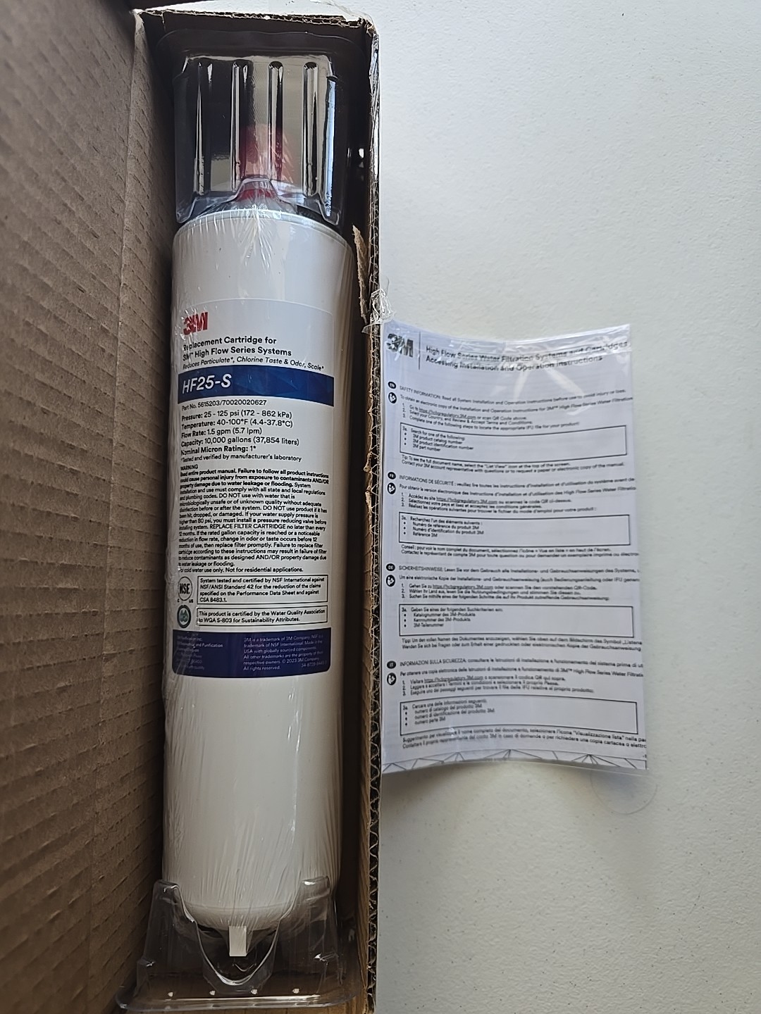 3M Filter  HF25-S Replacement Filter For High Flow Series Systems