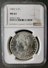 1882 S $1 Morgan Silver Dollar NGC MS61