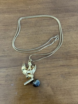 Marc Jacobs Gold tone necklace with black stone jewellery