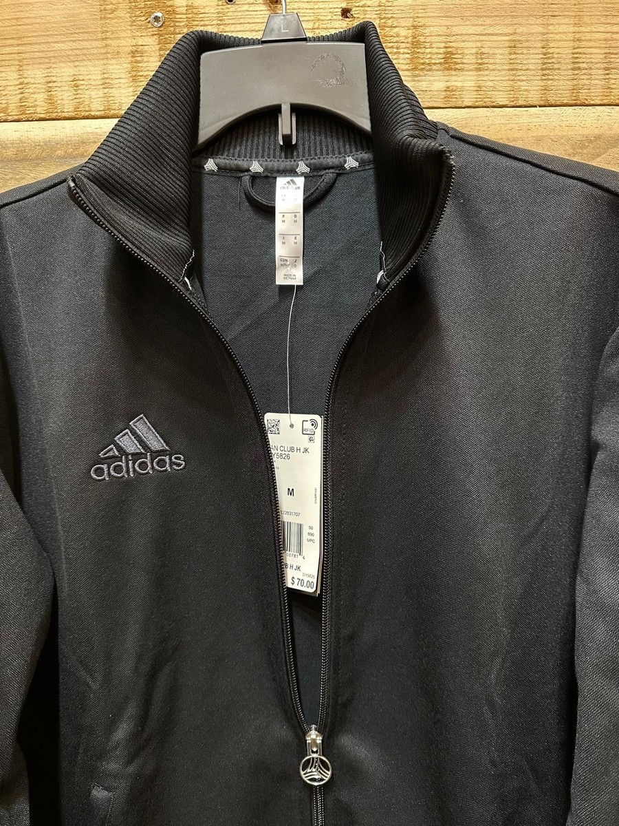 adidas Men's Tan Heavy Club Track Jacket DY5826 - M, Black, Q1