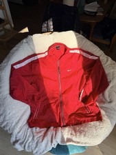 Vintage Nike Red Windbreaker Jacket XL Men's Full Zip Lightweight Pockets 100