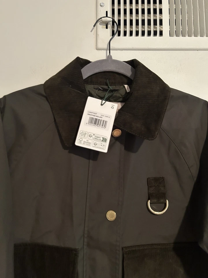 NWT Barbour Phoebe Casual Waxed Jacket Cropped Olive Green Size 4 US 8 UK - Image 4 of 4