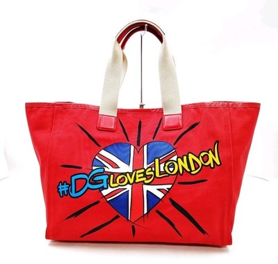DOLCE & GABBANA DG Loves London Tote Bag Red White Blue NEW With 