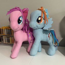 Hasbro My Little Pony Plush Pony Lot of 2, Pinkie Pie and Rainbowdash Funrise