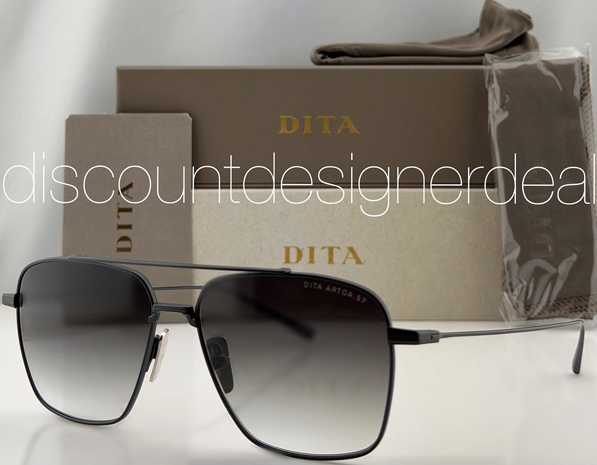 DITA Aviator Sunglasses Matte Black Gray Gradient ARTOA 57 DTS181