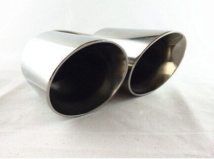 BOLT-ON Universal Stainless Steel Twin Exhaust TIP ID64mm OD:2*75mm - Picture 2 of 3