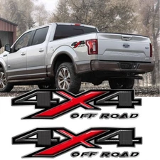2x Carbon Fiber Style 4X4 Off Road Rear Trunk Side Fender Decal Sticker For Ford