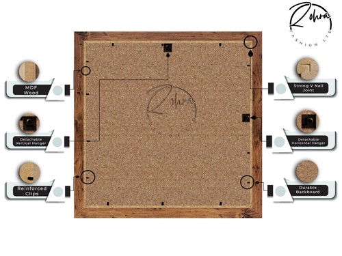 80x80cm|70x70cm|65x65|50x50 Square Poster Photo Frames| Black White Oak Rustic✨ - Picture 24 of 28