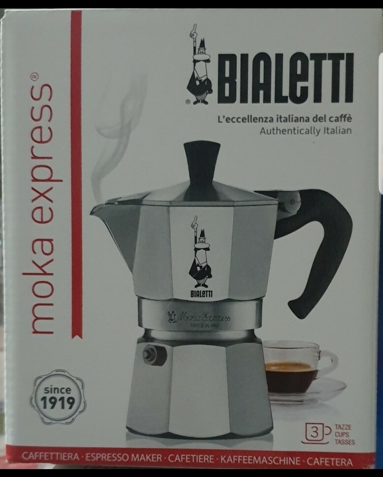 Bialetti moka espresso alluminio 3 tazze caffettiera since 1919