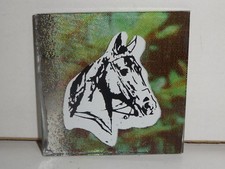 Vintage Horse 1970s/80s 2"x2" Carnival Mirror Prize hand cut glass Tile Tack