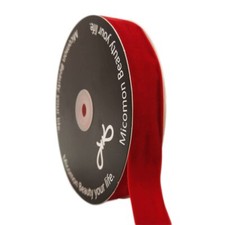 Red Velvet Ribbon 1" 10 Yards Spool for Christmas Crafting  Gift Wrapping