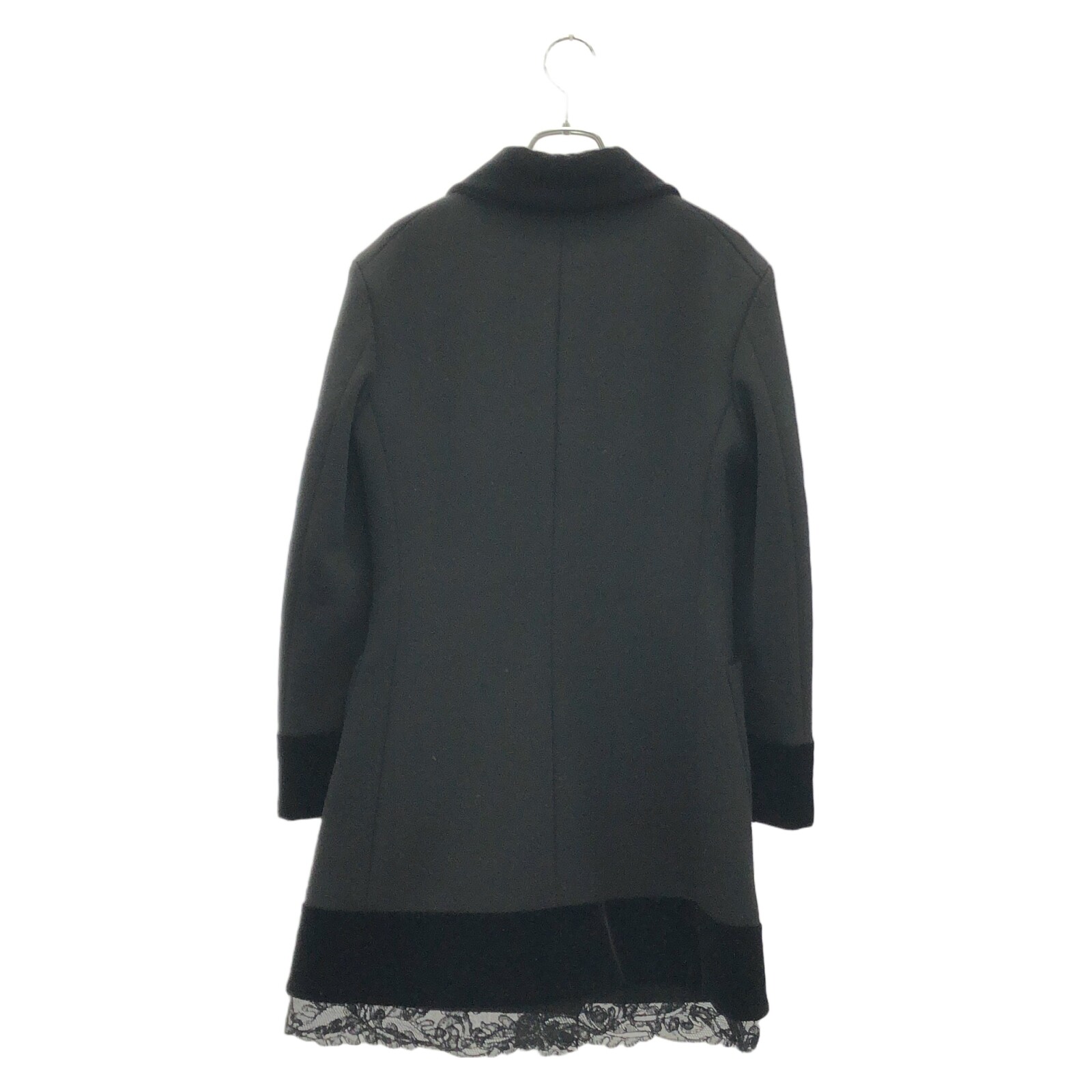 ALTRA Cappotto Gucci fiocco cravatta pizzo orlo 475971 cotone acetato seta nero taglia 38 usato