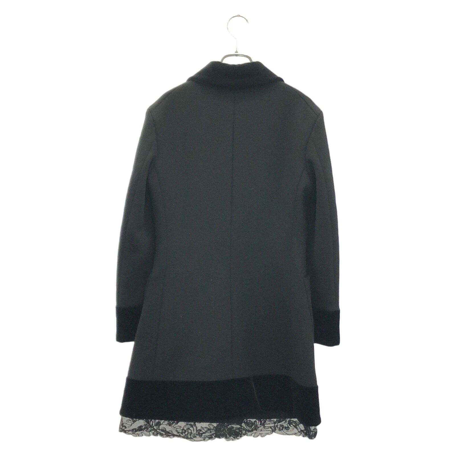 Cappotto Gucci fiocco cravatta pizzo orlo 475971 cotone acetato seta nero taglia 38 usato