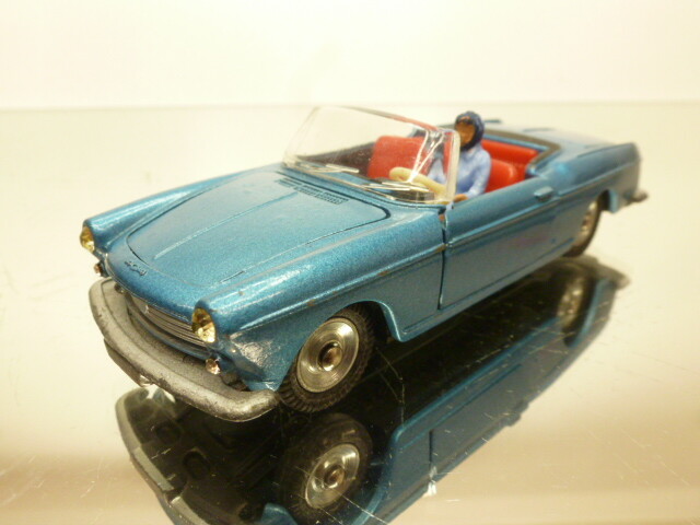 プジョー 404 カブリオレ - フランス ディンキートイズ #528 DINKY TOYS 528 PEUGEOT 404 CABRIOLET - BLUE 1:43 - GOOD