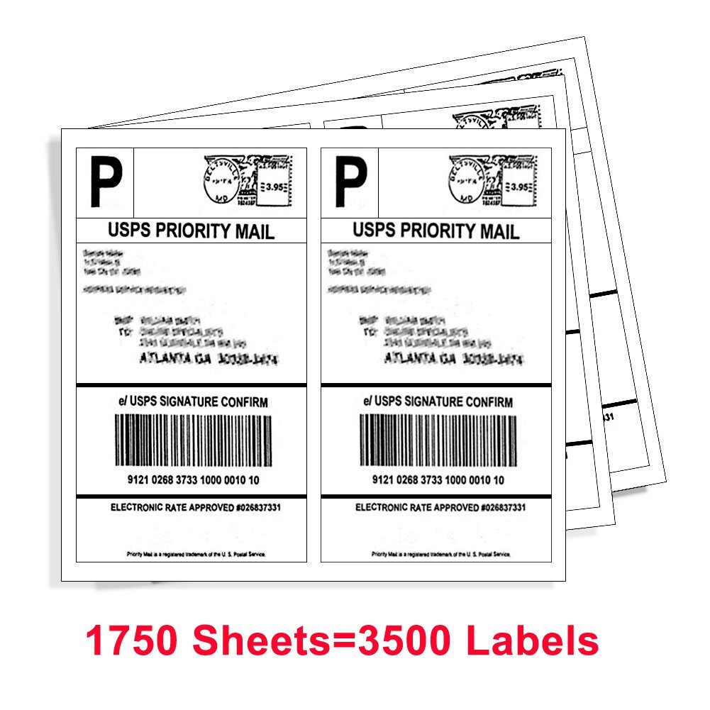 20 Half-Sheet Shipping Labels 8.5x5.5 - Self Adhesive Mailing Labels For EBay USPS