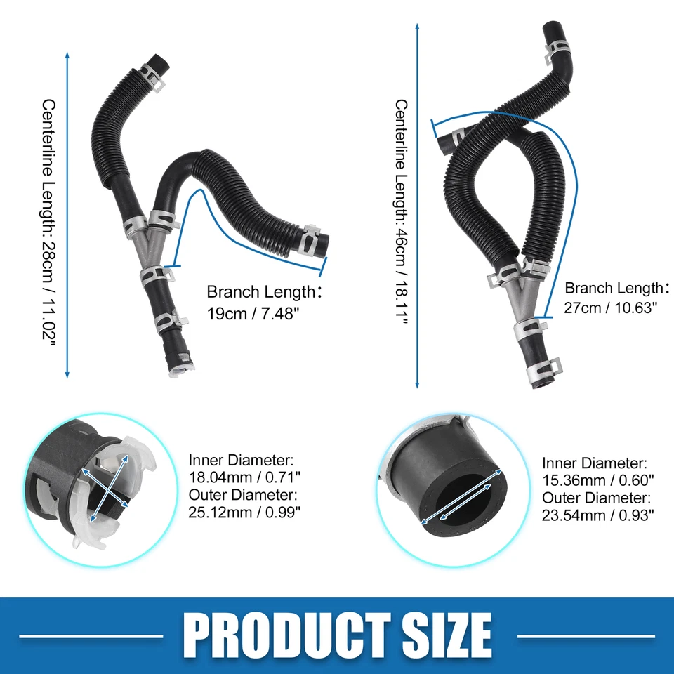 Pack (2) Engine Heater Hose Assembly for Dodge Grand Caravan 2008-2009 - Image 4 of 4