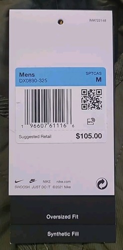 Nike Therma-FIT Military Insulated Men's Size Medium Green Vest DX0890-325 New - Picture 2 of 6