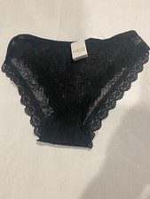 Women Floral Lace Bikini Panty Sz M Black