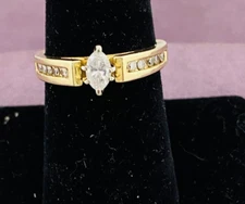 14kt Yellow Gold  .41ctw  SI2/I1, G-J Marquise Diamond Ring Size 7   1001782-1