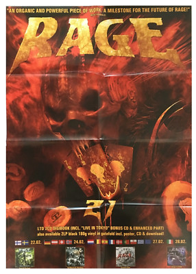 RAGE - 21 - Promo Poster gefaltet / folded - Sammlerstück