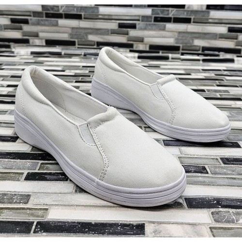 Grasshoppers Jensen White Canvas Women's Slip On Shoes Size 5W - Picture 2 of 8