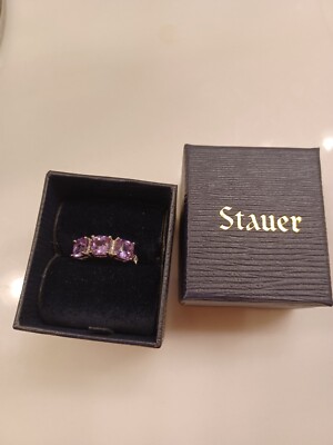 Stauer Ring mit 3 Steinen Amethyst