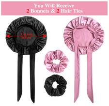 Cute Hair Bonnets for Girls 2 2 Satin Bonnets with Scrunchies for Kids FREE SHIP