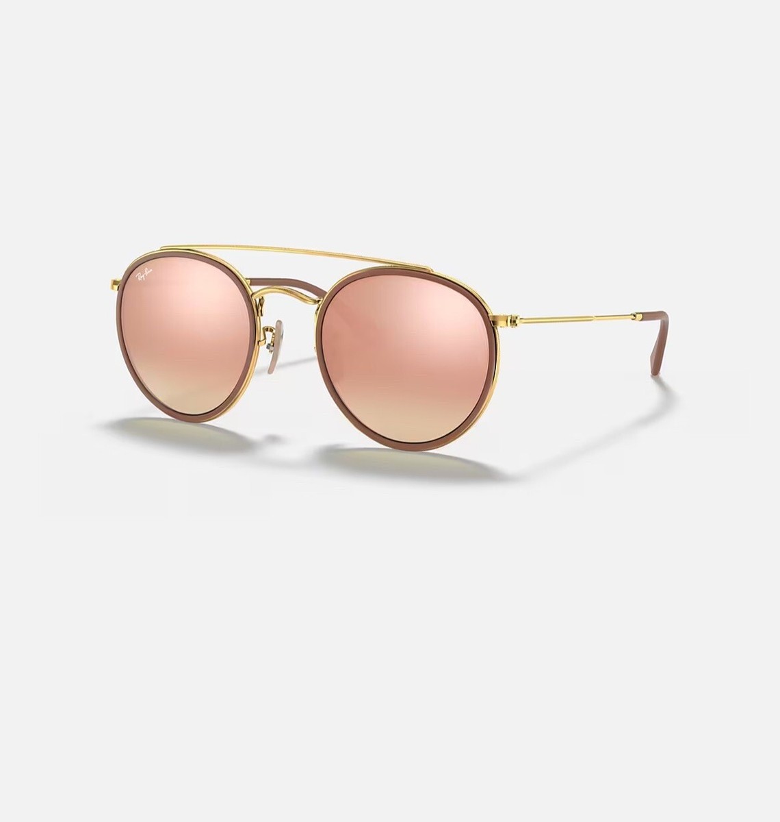 Ray-Ban Round Double Bridge RB3647N Gold Frame/ Rose Gold 