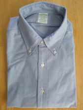 NWOT Brooks Brothers Blue Supima Cotton Button Down 16.5-32 Milano MSRP 140