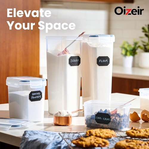 24-Pc Airtight Food Storage Containers - Pantry Organizers for Cereal, Flour - Picture 3 of 7