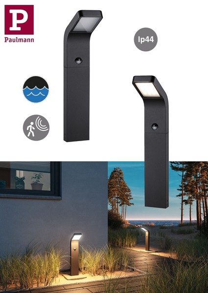 Paulmann Pollerleuchte Kulma Seewasserfest 7,5W IP44 3000K Bewegungsmelder 230V-image