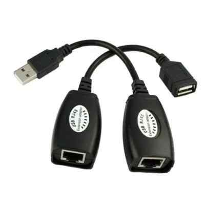 Neu USB 2.0 CAT5 CAT5E CAT6 RJ45 LAN Verlängerung Extender Adapter Patchkabel