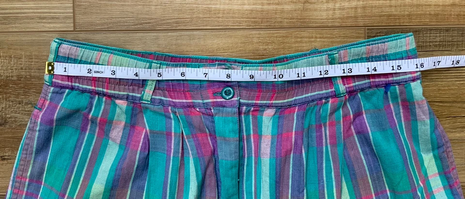 PANTALONES CORTOS DE GOLF VINTAGE PARA MUJER EDICIONES BÁSICAS TIRO ALTO MULTICOLOR A CUADROS TALLA L Foto 4 de 4