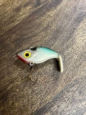 Vintage Tom Mann's POGO Green Back SHAD Lipless Rattling Crankbait Approx 2"