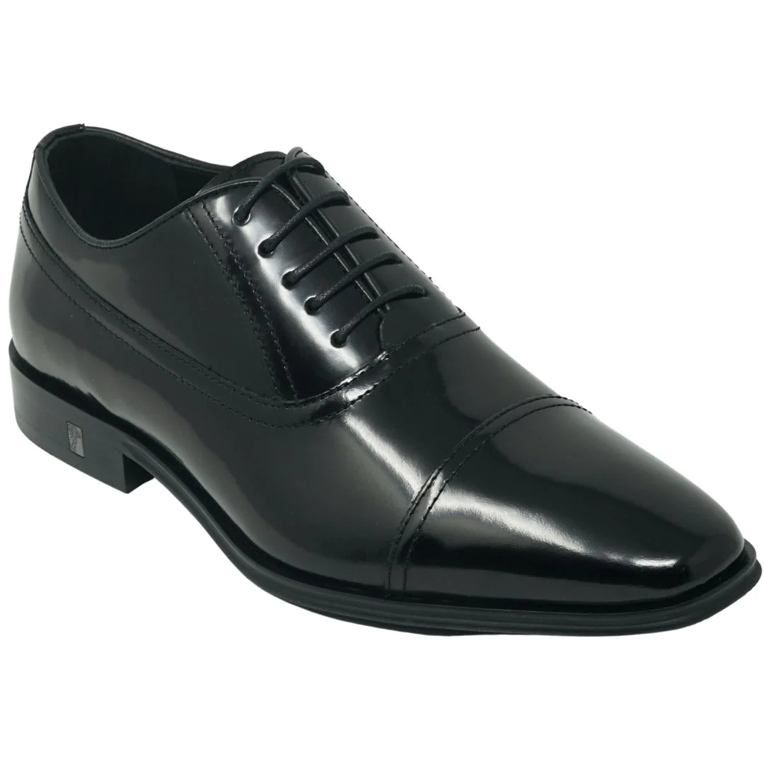 GIANNI VERSACE ブラック ドレスシューズ Versace Collection Men's Black Leather Lace Up Oxfords Shoes