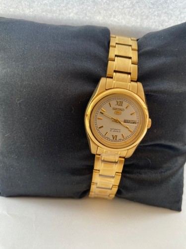 Seiko 5 Womens 21 Jewels Day&Date Gold Plated Bracelet Watch 4207-00W0 - Picture 5 of 10