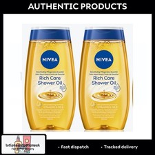 2 x Nivea Rich Care Shower Oil For Dry Skin 200ml