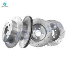 4 Front 262mm-Rear 239mm Drilled Slotted Brake Rotors To 1992-2001 Acura Integra