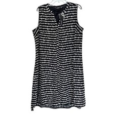 APT 9 Black White Sleeveless Shift Dress Women 18W Office Church Summer New
