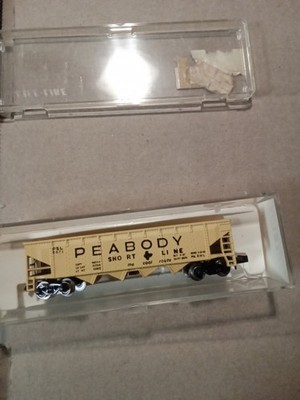 Life-Like S786A N Gauge Peabody Yellow Hopper Car Vintage Original Case