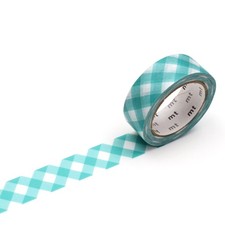 MT Patterns Washi Paper Masking Tape : 3/5 in. x 23 ft. (Thick Checkered Green)