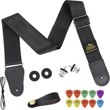EASTROCK Guitar Strap 17 Set, Adjustable Nylon Straps with Large, Dark Set 