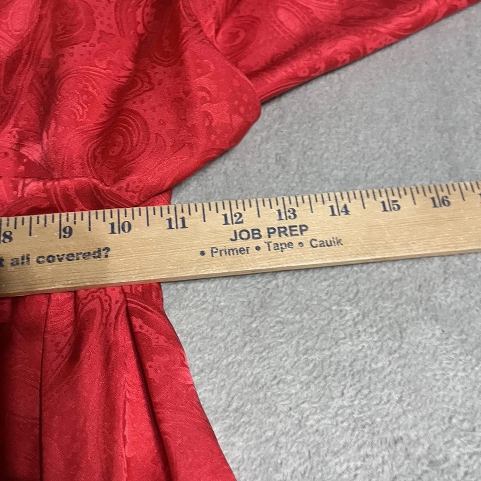 Vintage 80s Jonathan Martin Dress Womens 10 Red Fit Flare Paisley Silk - Image 4 of 4