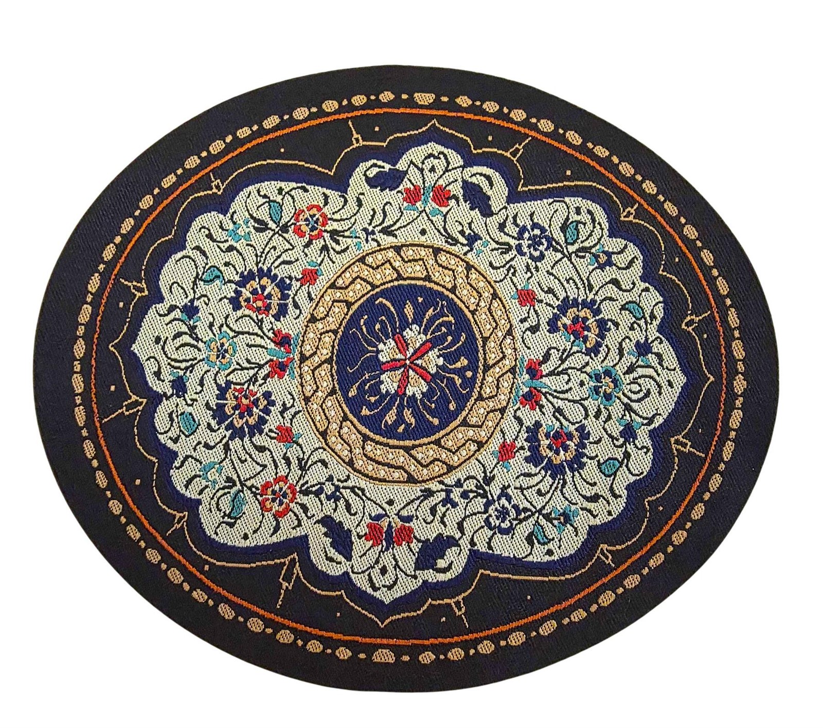 Dolls House Oval Rug Turkish Iznik Design Miniature 1:12 Accessory Small