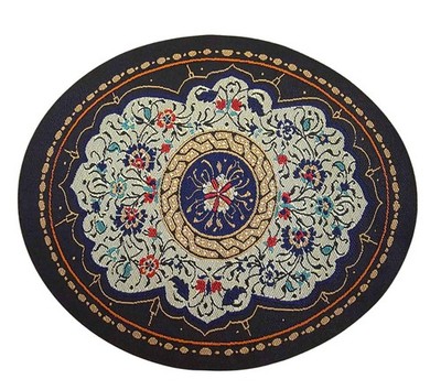 Melody Jane Puppenhaus Oval Teppich Türkisch Iznik Design 1:12 Stoff 15x12 cm