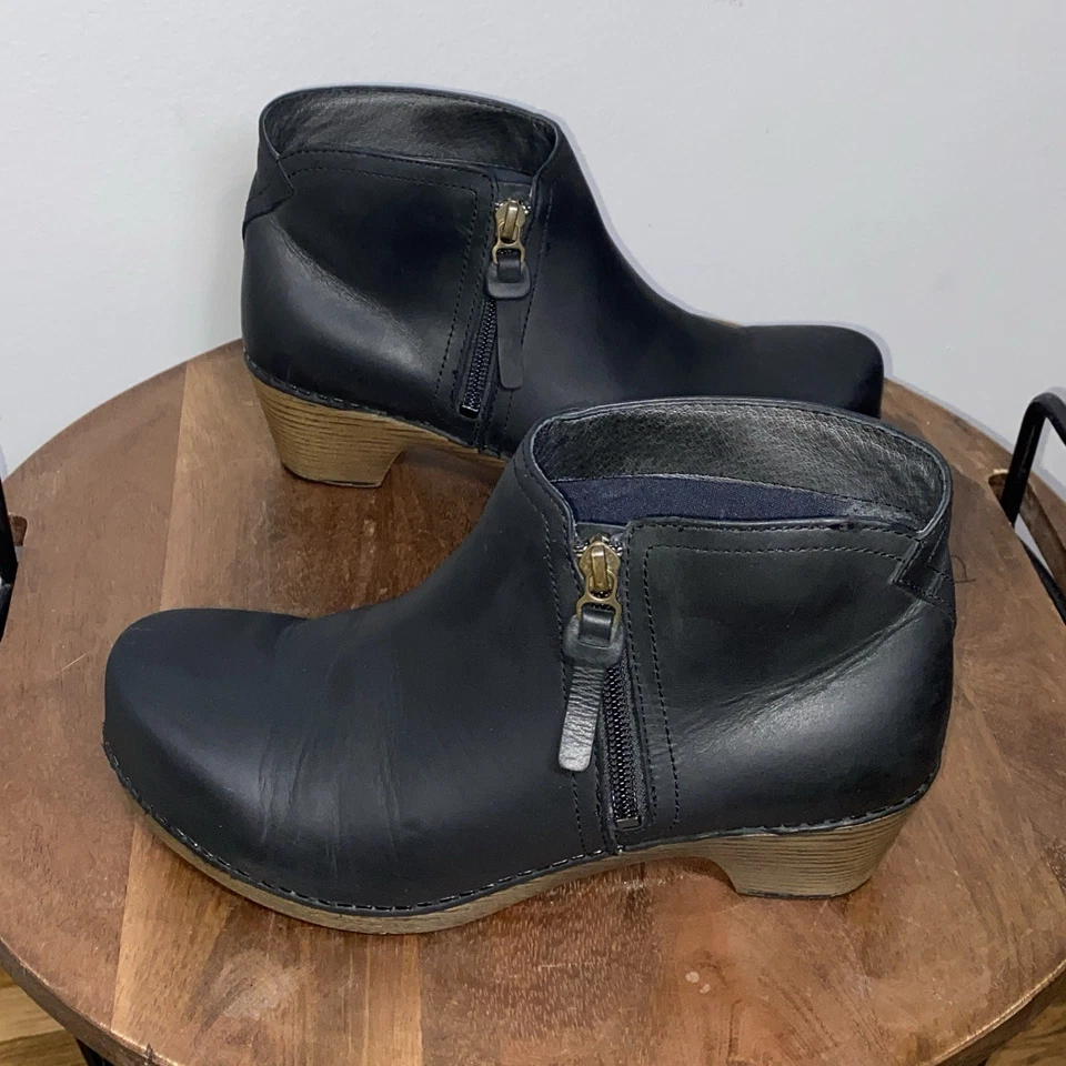 Botines clásicos Dansko Lizanne Denim Azul Mujer 7 EU 37 Cuero Engrasado Cremallera Foto 3 de 4