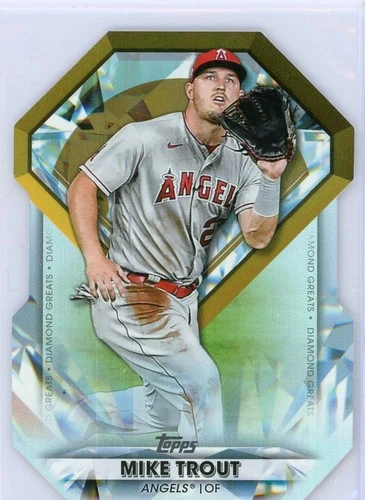2022 Topps Series 1 Mike Trout LA Angels Diamond Greats Die Cut Insert Card