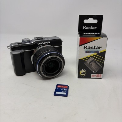 Olympus Pen E-PL1 Digital Camera w/ 14-42mm f3.5-5.6 Lens SD Card Charger Tested